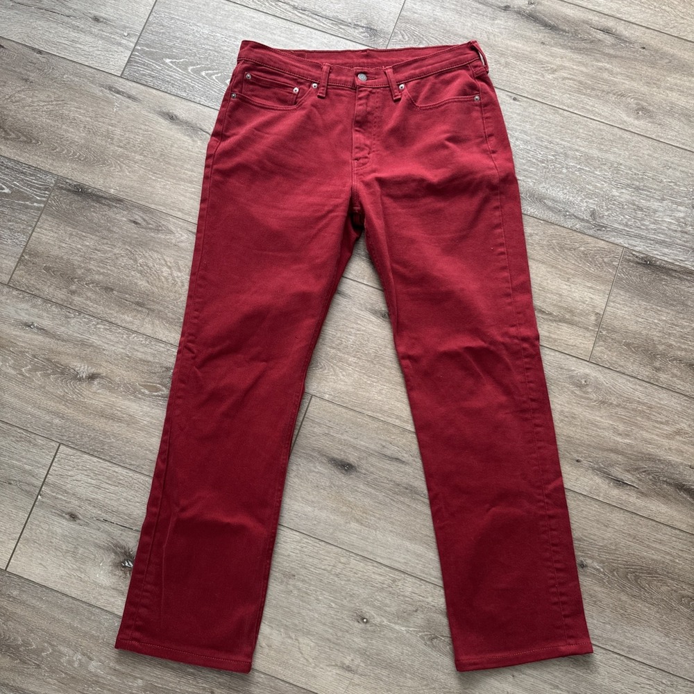 Levi's 514 Jeans Mens Size 35x34 Red Straight Fit Stretch Casual Denim Pants